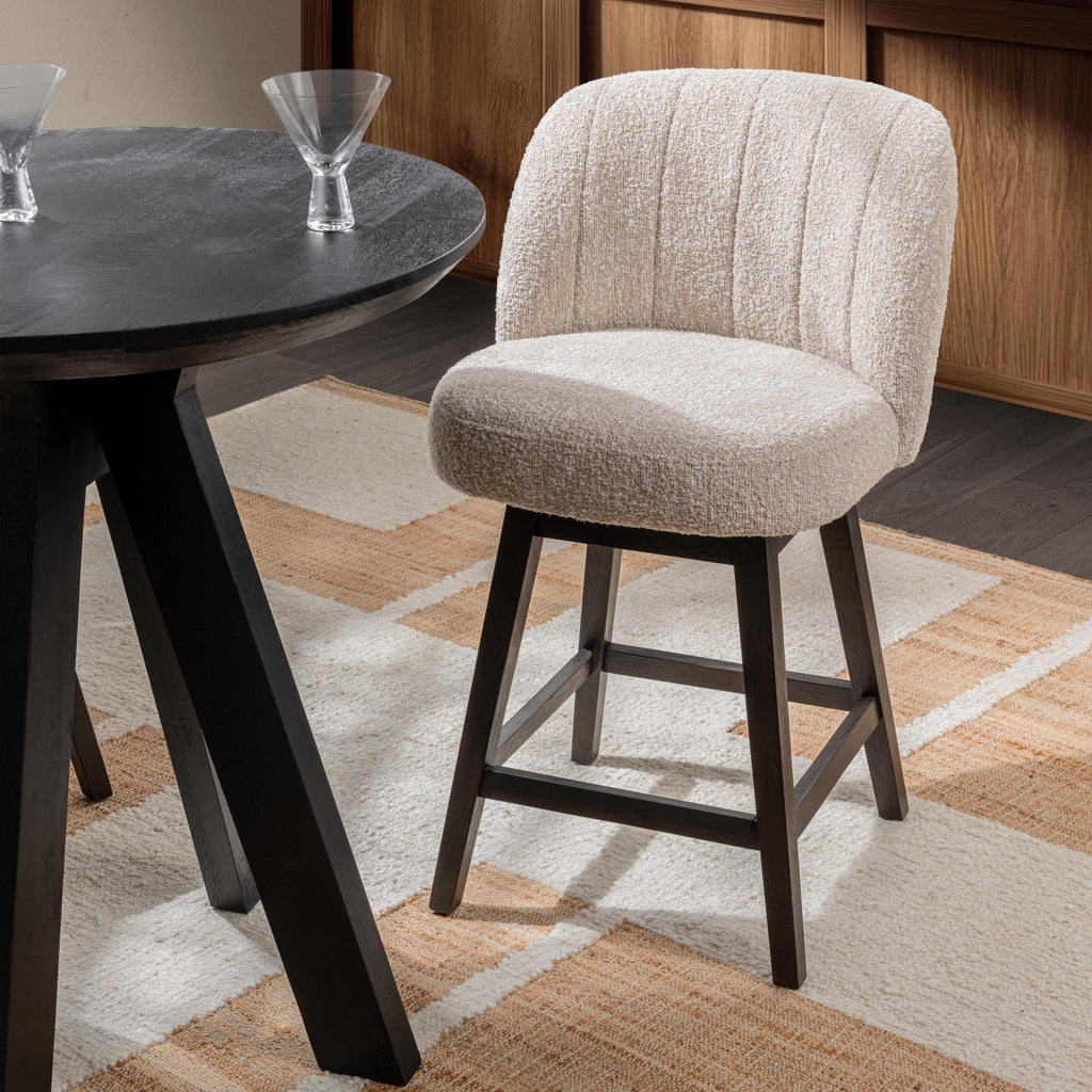 Della Swivel Counter Stool - Sandy Cream