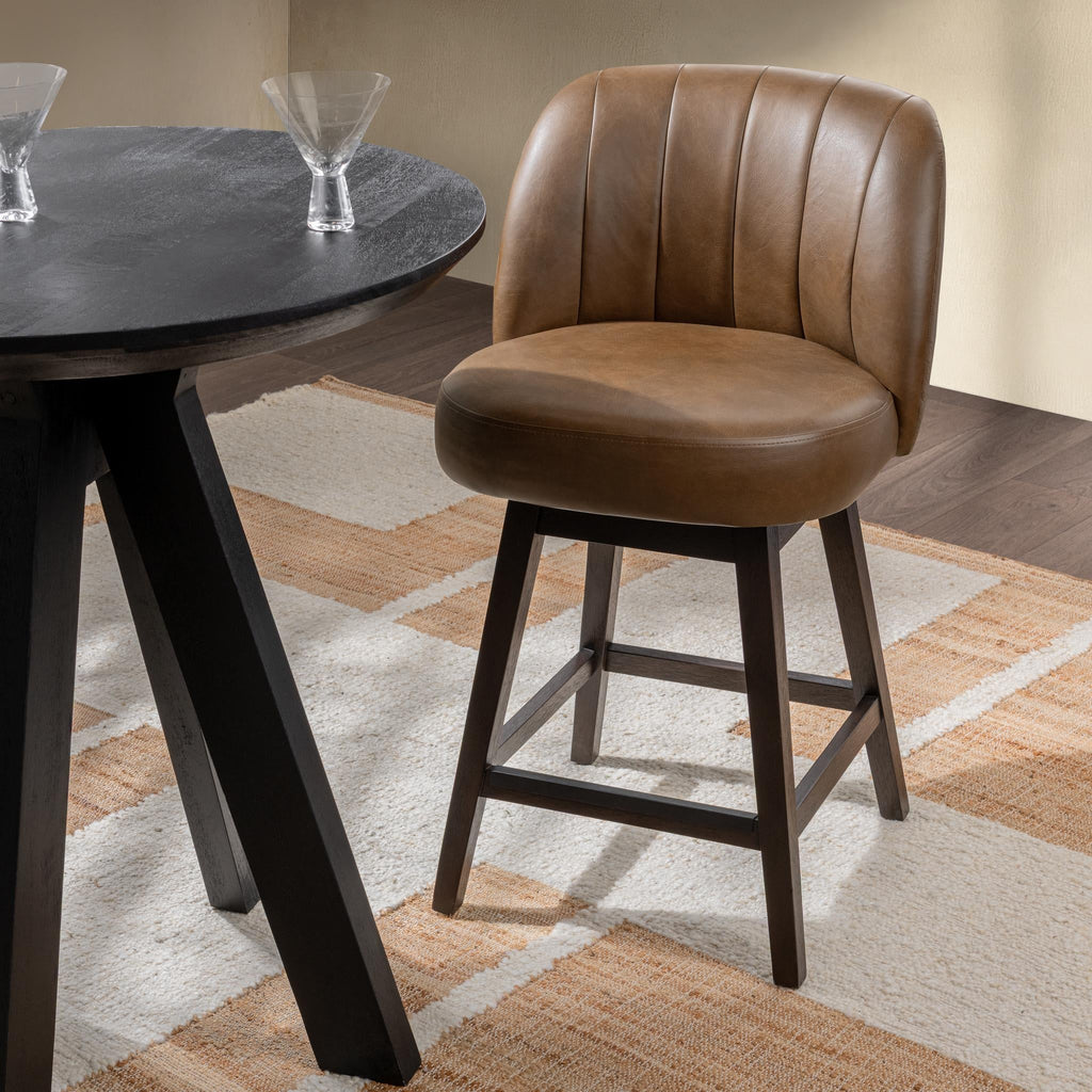 Della Swivel Counter Stool - Camel