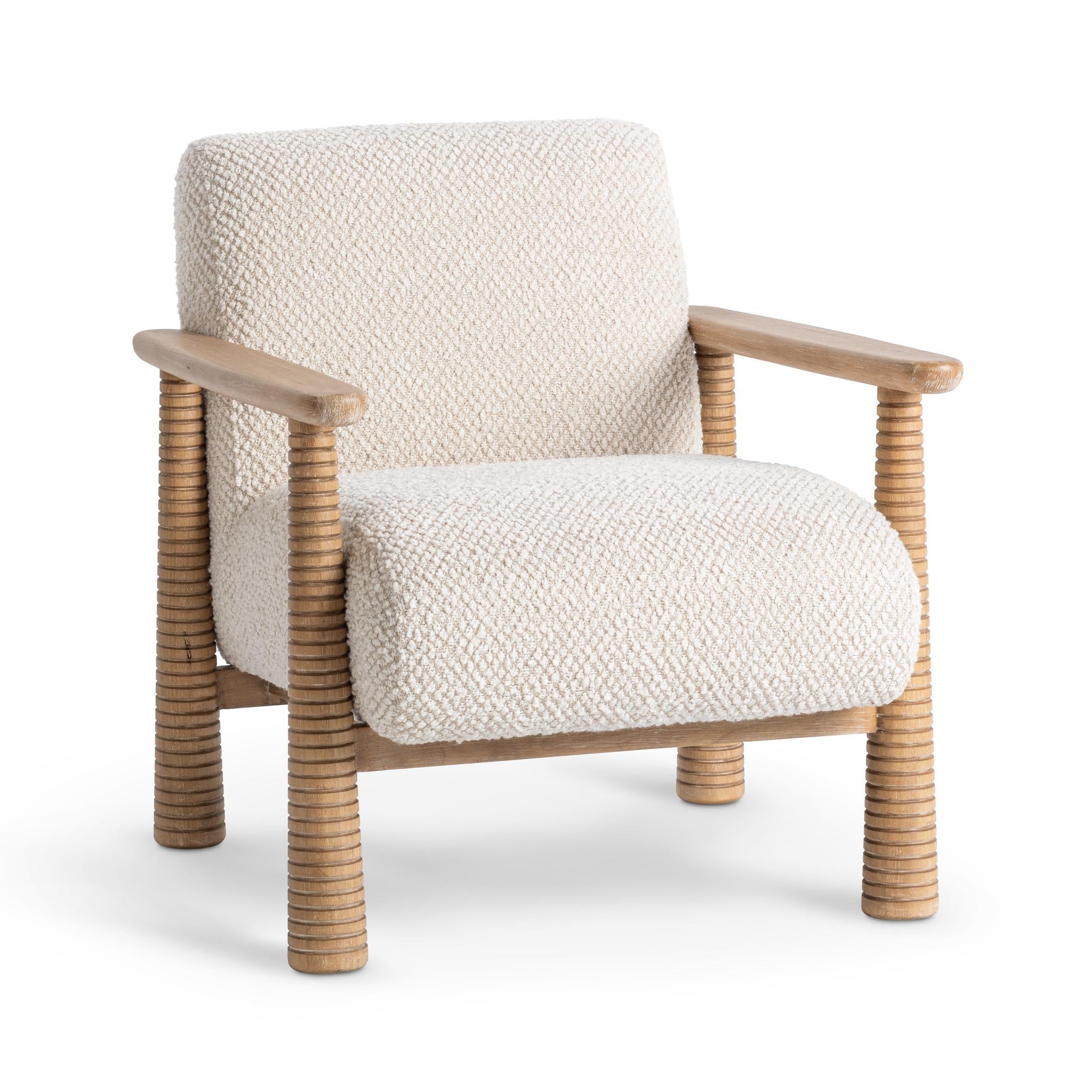 Caprice Accent Chair - Light Beige/ Natural