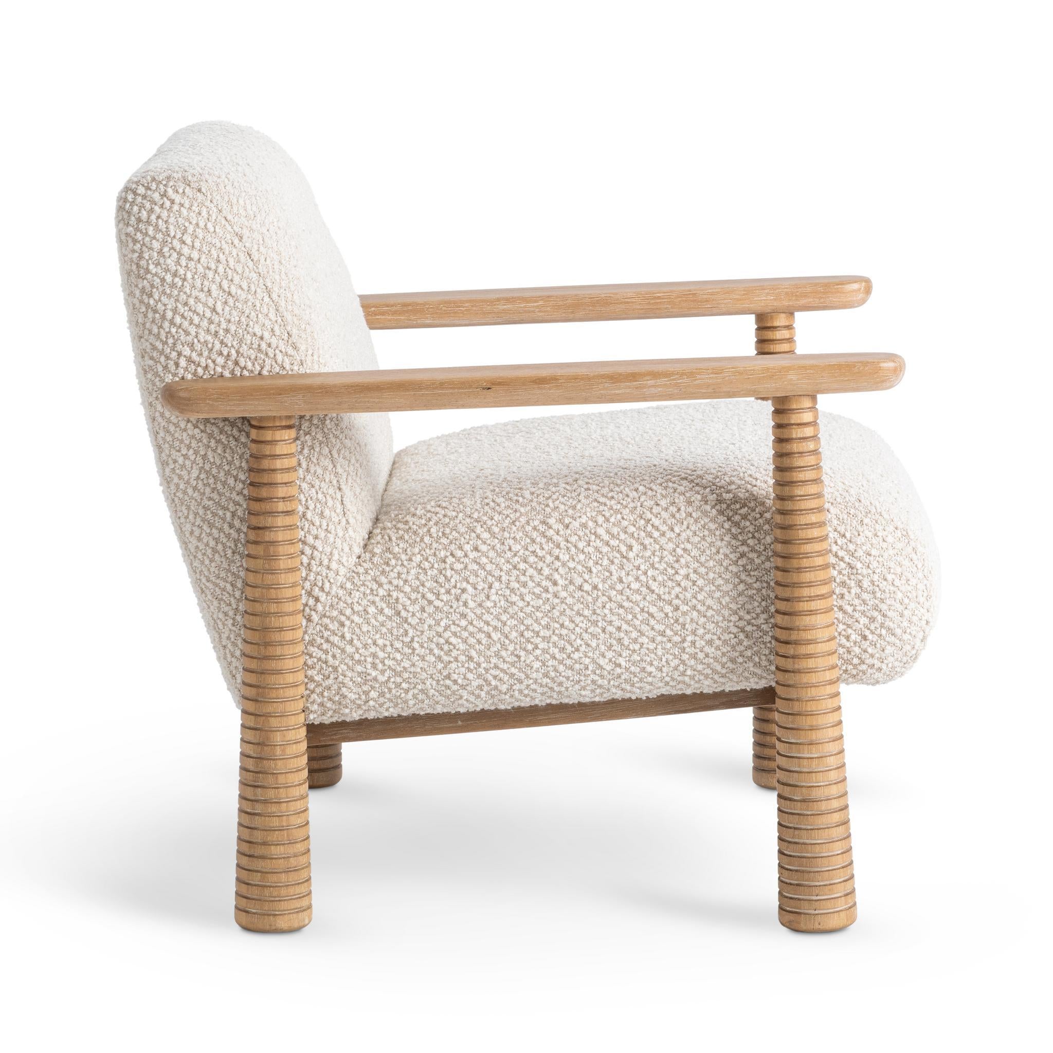 Caprice Accent Chair - Light Beige/ Natural