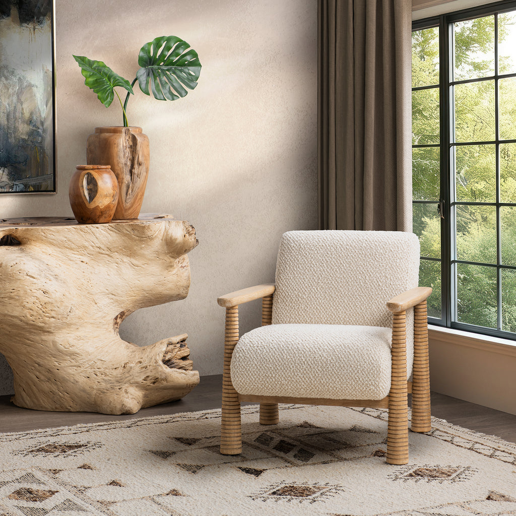 Caprice Accent Chair - Light Beige/ Natural