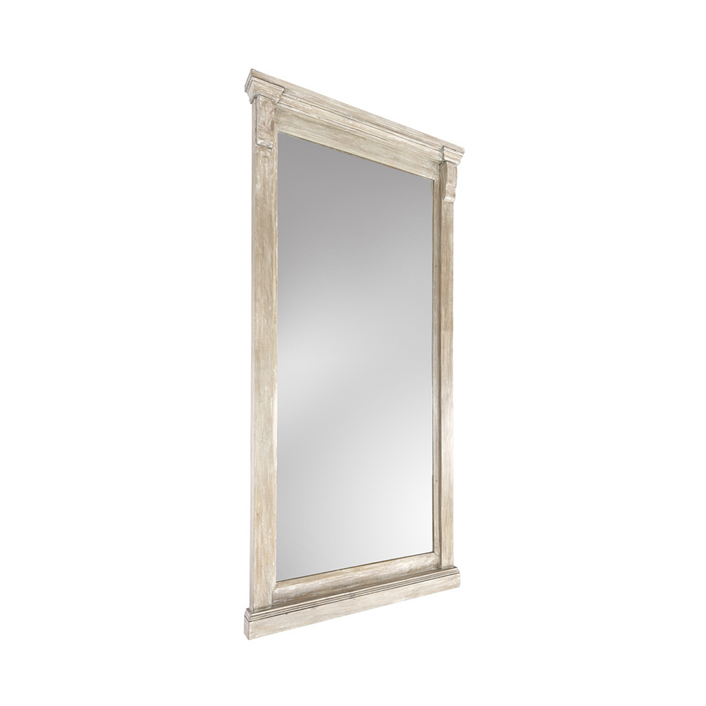 Adelaide Solid Wood Floor Mirror - Natural Cream Wash