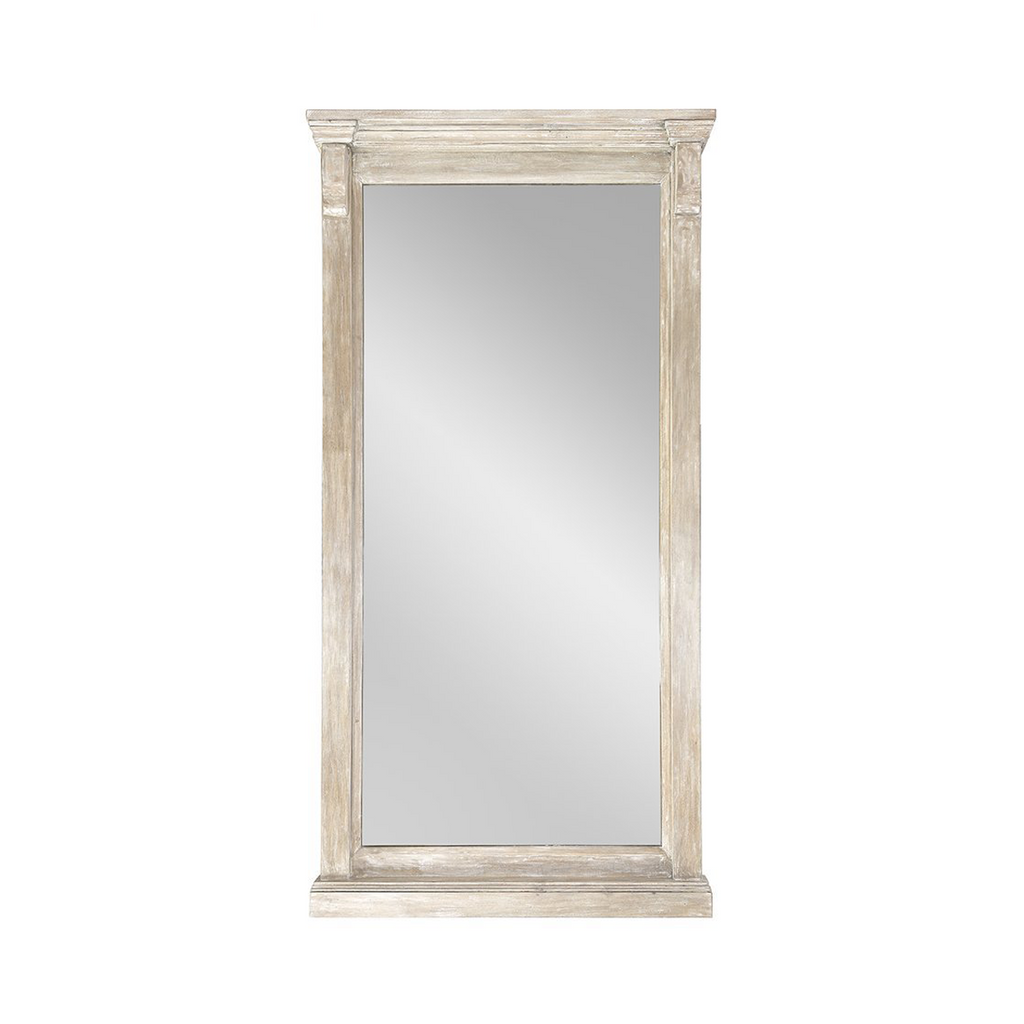 Adelaide Solid Wood Floor Mirror - Natural Cream Wash