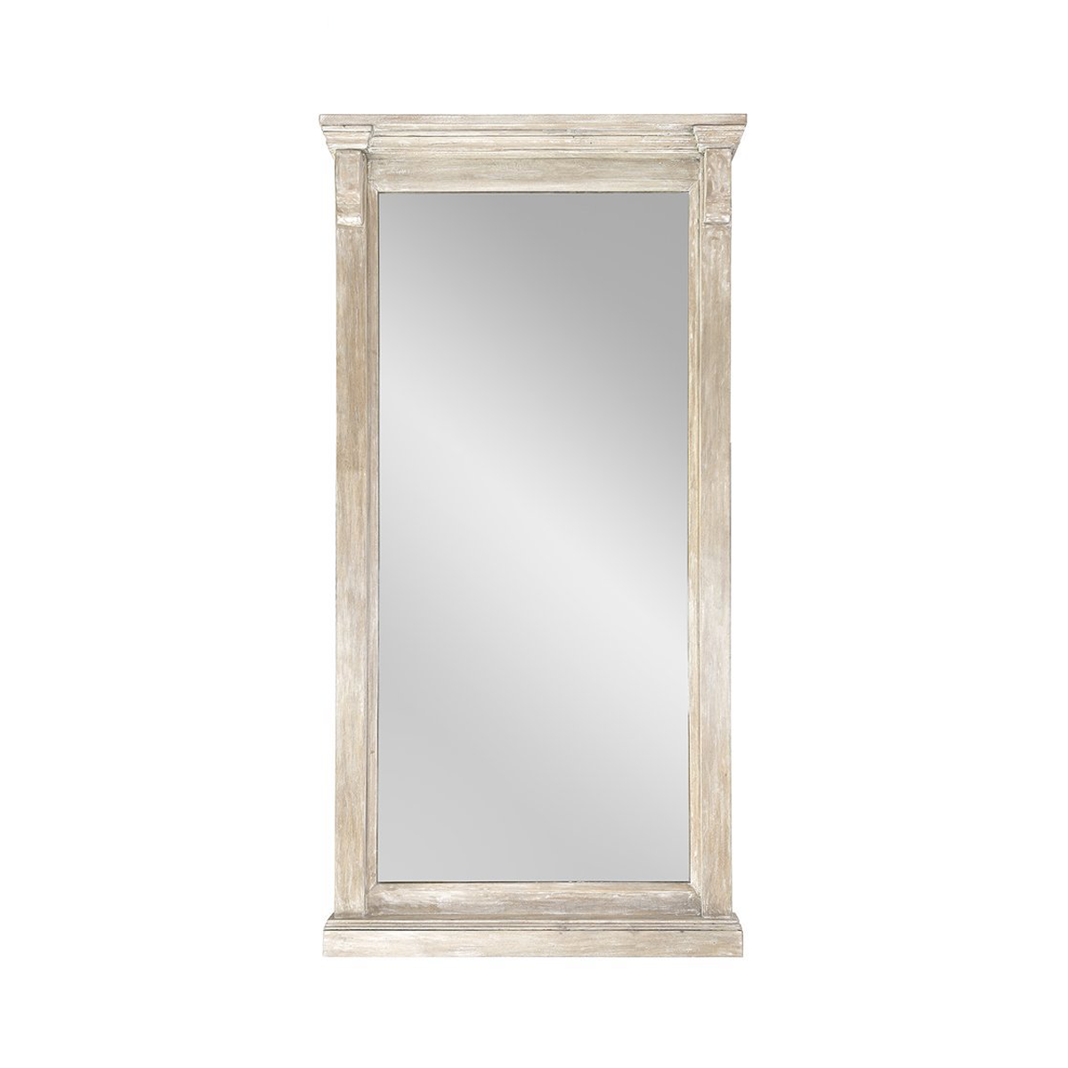 Adelaide Solid Wood Floor Mirror - Natural Cream Wash