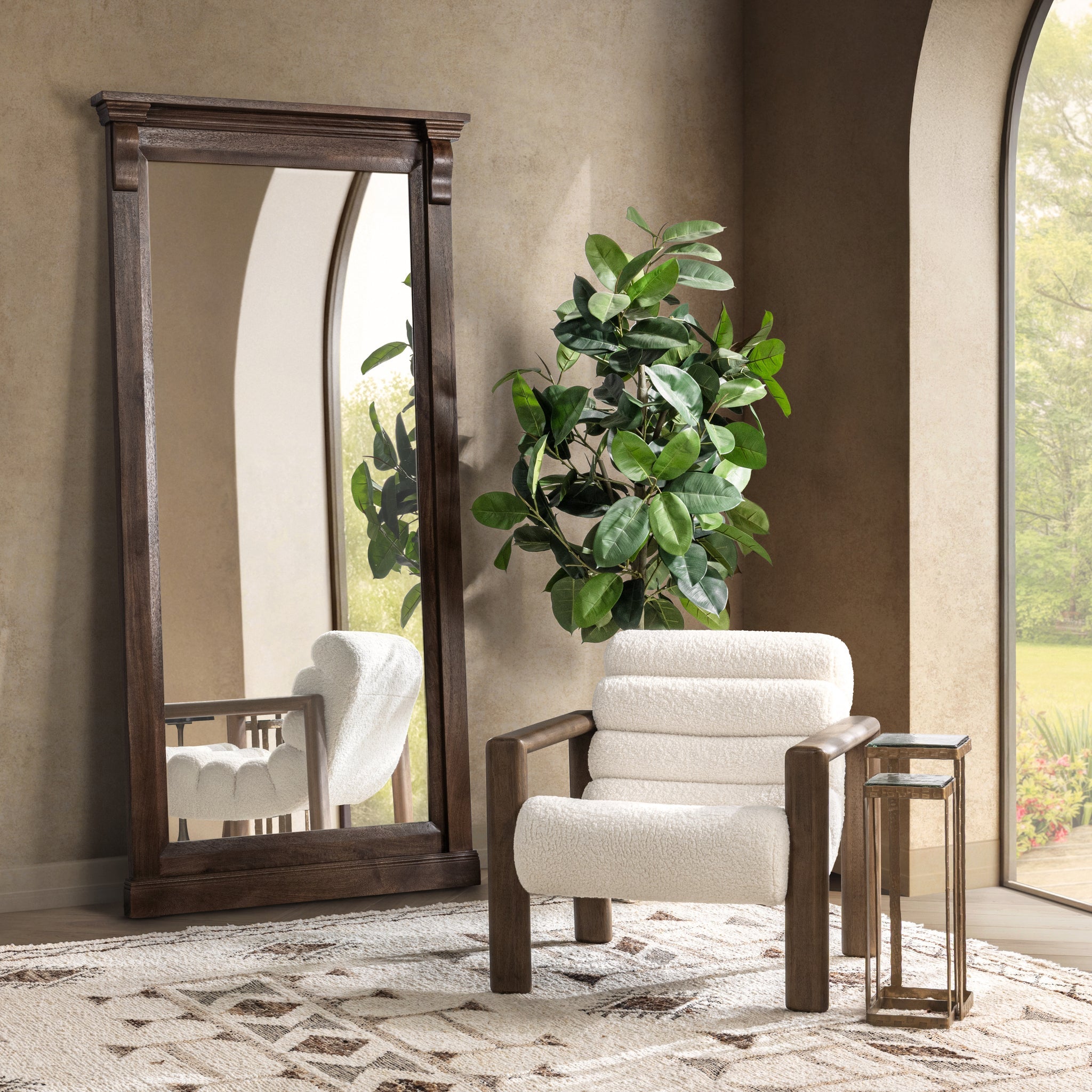 Adelaide Floor Mirror - Cocoa Brown