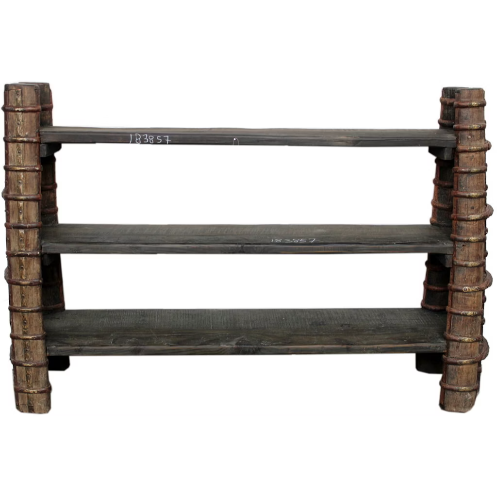 65" Reclaimed Wood Cart Rack