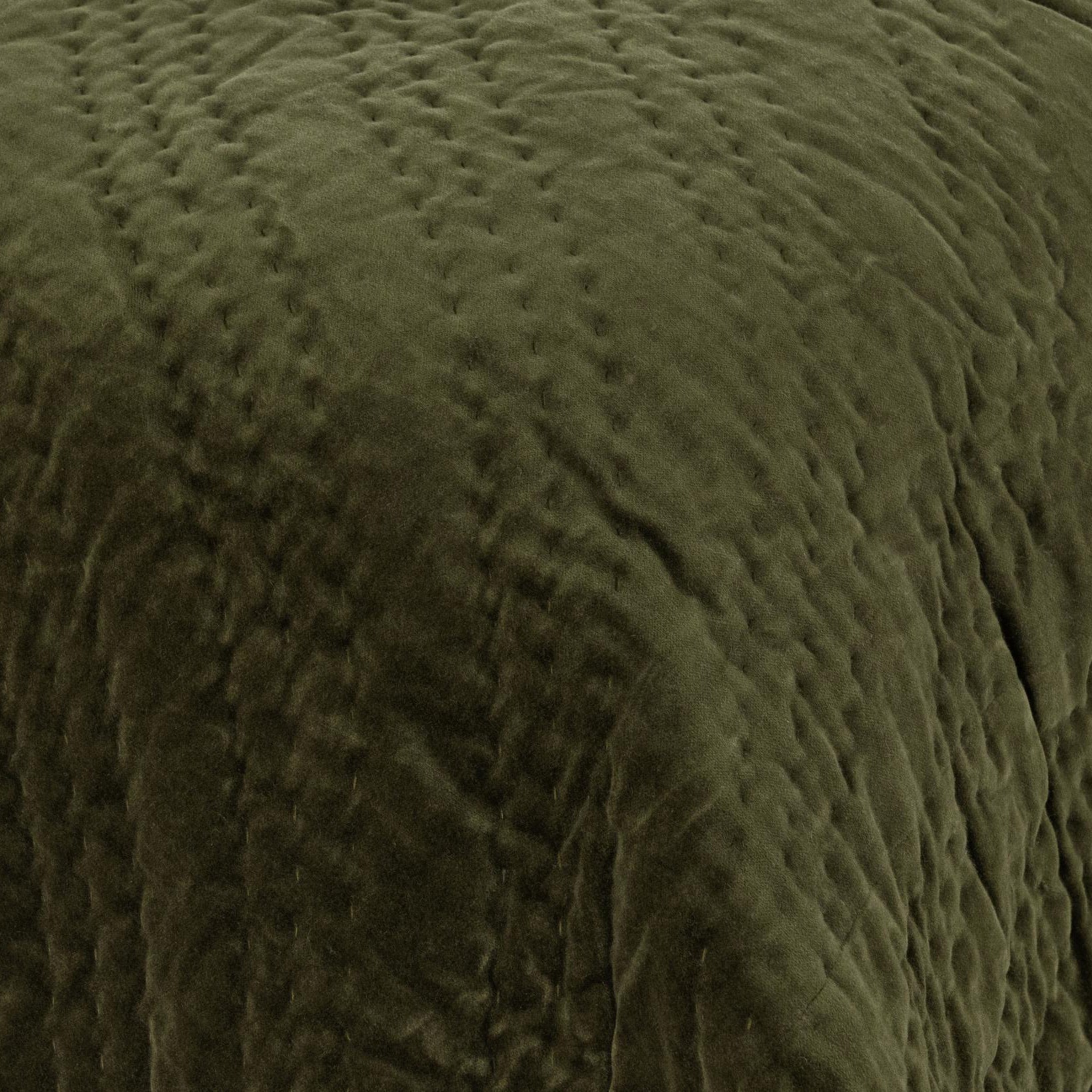 Elms Velvet Quilt Collection - Loden Green